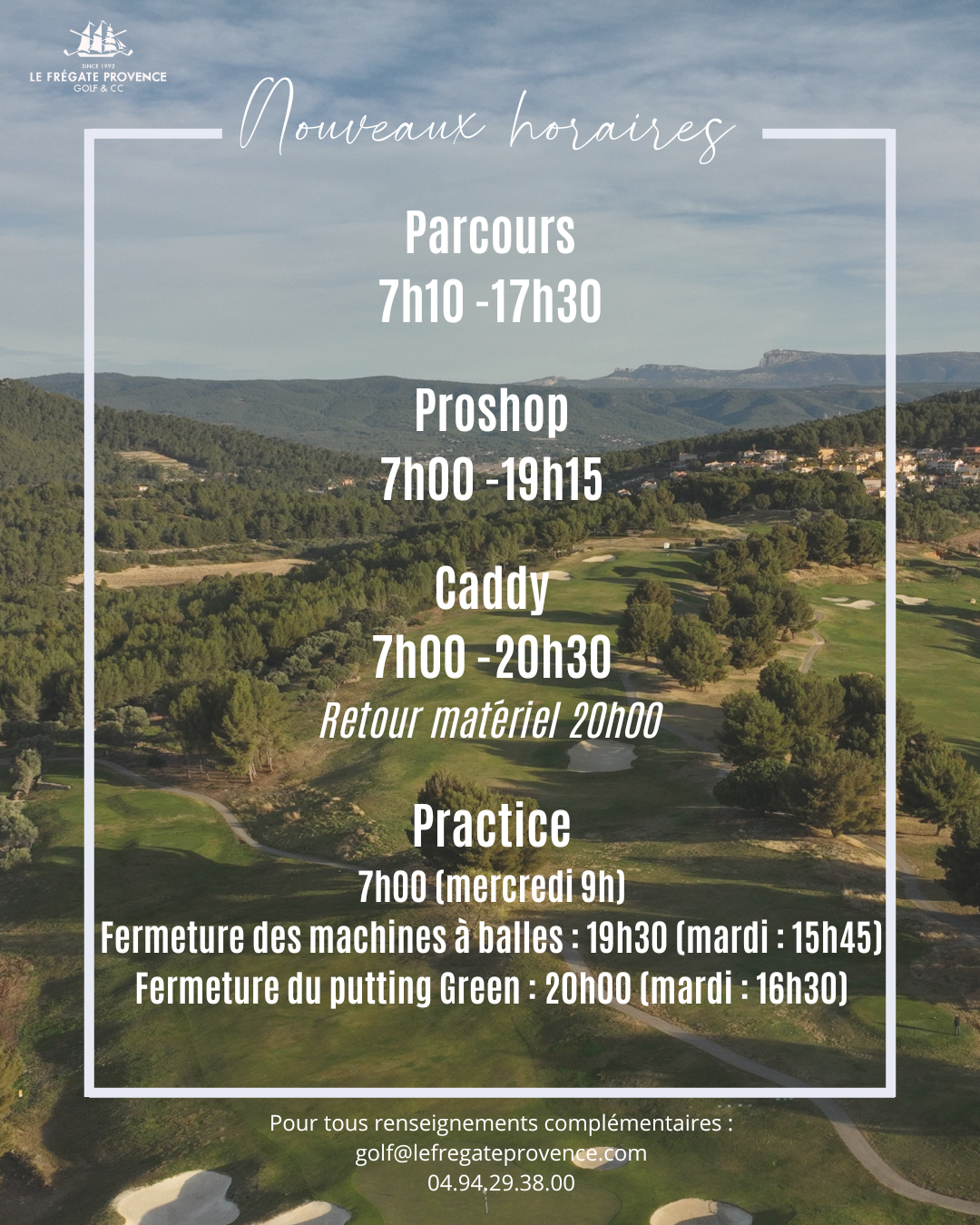 Horaires d'ouverture