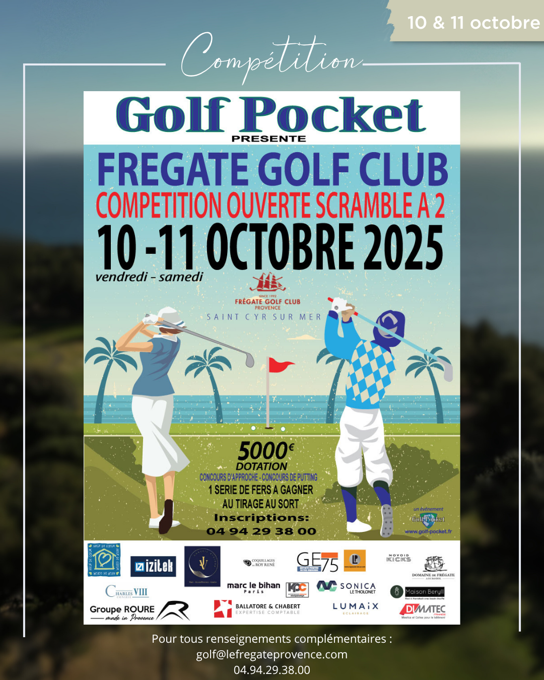 Compétition Golf Pocket le 10 et 11 Octobre 2025 !