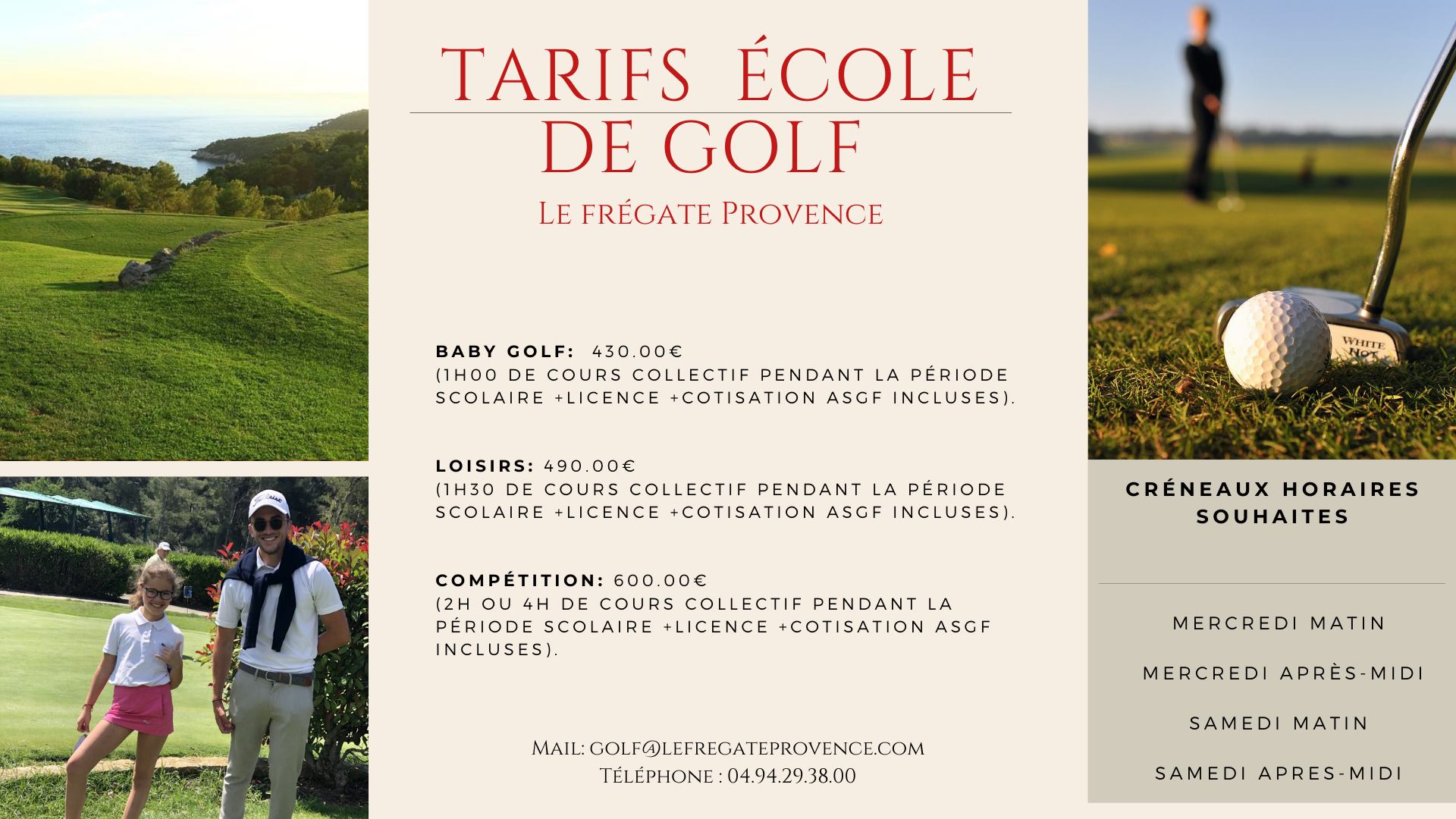 L'ecole de Golf de Fregate prépare sa rentrée!